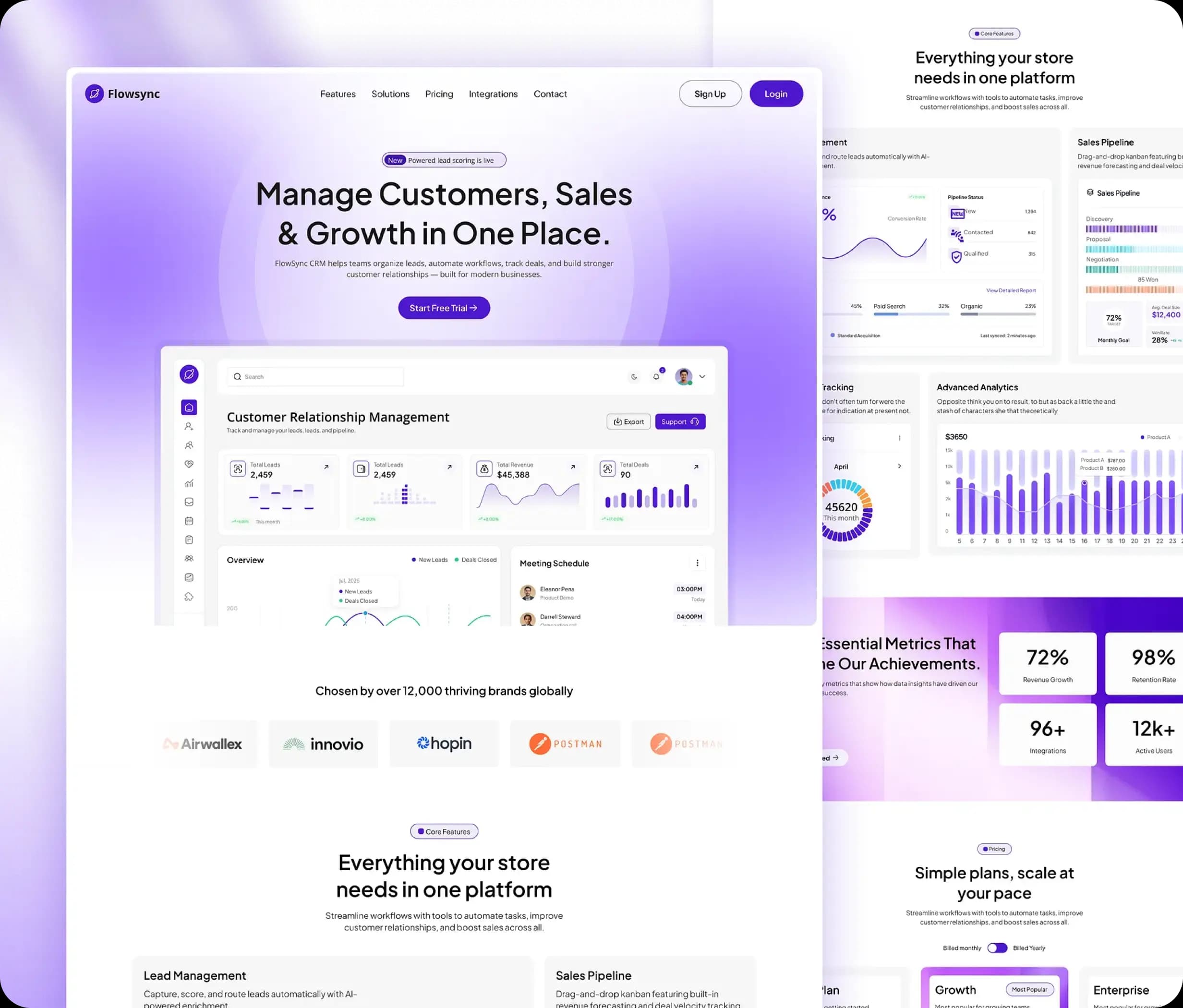 Flowsync CRM SaaS website design